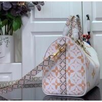 Louis Vuitton Women LV Speedy Bandoulière 25 Beige Monogram Coated Canvas Double Zip Padlock (1)