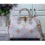 Louis Vuitton Women LV Speedy Bandoulière 25 Beige Monogram Coated Canvas Double Zip Padlock - Image 2