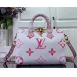 Louis Vuitton Women LV Speedy Bandoulière 25 Pink Monogram Coated Canvas Double Zip Padlock - Image 2