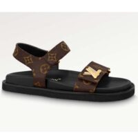 Louis Vuitton Women LV Sunset Comfort Flat Cacao Brown Patent Monogram Canvas (9)