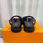 Louis Vuitton Women LV Sunset Comfort Flat Sandal Ivory Black Lamb Leather - immagine 5