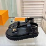 Louis Vuitton Women LV Sunset Comfort Flat Sandal Ivory Black Lamb Leather - immagine 2