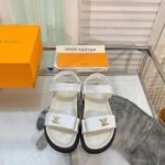 Louis Vuitton Women LV Sunset Comfort Flat Sandal Ivory White Lamb Leather - Image 5
