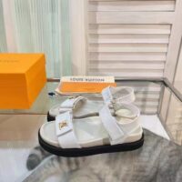 Louis Vuitton Women LV Sunset Comfort Flat Sandal Ivory White Lamb Leather (5)