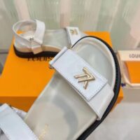 Louis Vuitton Women LV Sunset Comfort Flat Sandal Ivory White Lamb Leather (5)