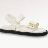 Louis Vuitton Women LV Sunset Comfort Flat Sandal Ivory White Lamb Leather (5)