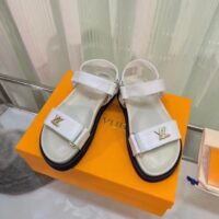 Louis Vuitton Women LV Sunset Comfort Flat Sandal Ivory White Lamb Leather (5)