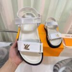 Louis Vuitton Women LV Sunset Comfort Flat Sandal Ivory White Lamb Leather - Image 7