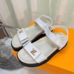 Louis Vuitton Women LV Sunset Comfort Flat Sandal Ivory White Lamb Leather - Image 2