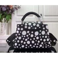 Louis Vuitton Women LV x YK Capucines BB Black White Taurillon Bull Calf Leather Infinity Dots Print (10)