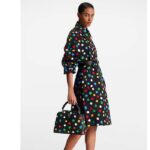 Louis Vuitton Women LV x YK Capucines MM Black Taurillon Bull Calf Leather 3D Painted Dots Print - Image 10