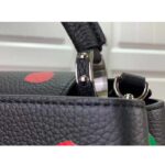 Louis Vuitton Women LV x YK Capucines MM Black Taurillon Bull Calf Leather 3D Painted Dots Print - Image 8
