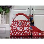 Louis Vuitton Women LV x YK Capucines Mini Red Taurillon Bull Calf Leather Infinity Dots Print - Image 2