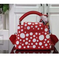 Louis Vuitton Women LV x YK Capucines Mini Red Taurillon Bull Calf Leather Infinity Dots Print (3)