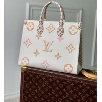 Louis Vuitton Women OnTheGo MM Tote Beige Monogram Coated Canvas Textile Lining (3)