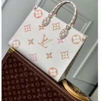 Louis Vuitton Women OnTheGo MM Tote Beige Monogram Coated Canvas Textile Lining (3)