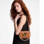 Louis Vuitton Women Twist Lock XL Gold Brown Epi Cowhide Leather Microfiber - Imagen 12