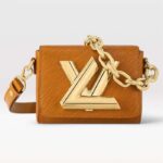 Louis Vuitton - Bolso de mano para mujer con cierre giratorio XL dorado y marrón Epi de piel de vacuno en microfibra