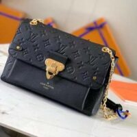 Louis Vuitton Women Vavin PM Handbag Black Embossed Supple Grained Cowhide Leather (4)