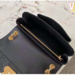 Louis Vuitton Women Vavin PM Handbag Black Embossed Supple Grained Cowhide Leather - Image 8