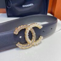 Chanel Women CC Belt Calfskin Gold-Tone Metal Resin Strass Black (7)