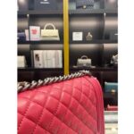 Chanel Women CC Leboy Flap Bag Chain in Calfskin Leather-Red - Image 8