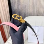 Dior CD Unisex 30 Montaigne Reversible Belt Black Ethereal Pink Smooth Calfskin 20 MM Width - immagine 6