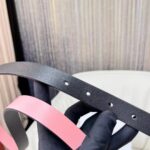 Dior CD Unisex 30 Montaigne Reversible Belt Black Ethereal Pink Smooth Calfskin 20 MM Width - immagine 10