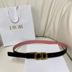 Dior CD Unisex 30 Montaigne Reversible Belt Black Ethereal Pink Smooth Calfskin 20 MM Width - immagine 2