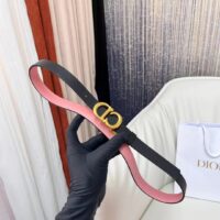 Dior CD Unisex 30 Montaigne Reversible Belt Black Ethereal Pink Smooth Calfskin 20 MM Width (7)