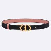 Dior CD Unisex 30 Montaigne Reversible Belt Black Ethereal Pink Smooth Calfskin 20 MM Width (7)