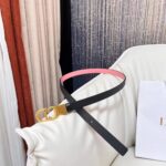 Dior CD Unisex 30 Montaigne Reversible Belt Black Ethereal Pink Smooth Calfskin 20 MM Width - immagine 3