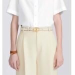 Dior CD Unisex 30 Montaigne Reversible Belt Black Latte Smooth Calfskin 20 MM Width – Image 11