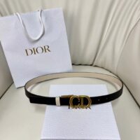 Dior CD Unisex 30 Montaigne Reversible Belt Black Latte Smooth Calfskin 20 MM Width (10)