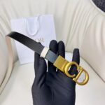 Dior CD Unisex 30 Montaigne Reversible Belt Black Latte Smooth Calfskin 20 MM Width – Image 6