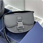 Dior CD Unisex Gallop Bag Strap Black Grained Calfskin Flap Closure - Bild 2