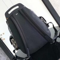 Dior CD Unisex Maxi Gallop Backpack Beige Black Dior Oblique Jacquard Black Grained Calfskin (7)