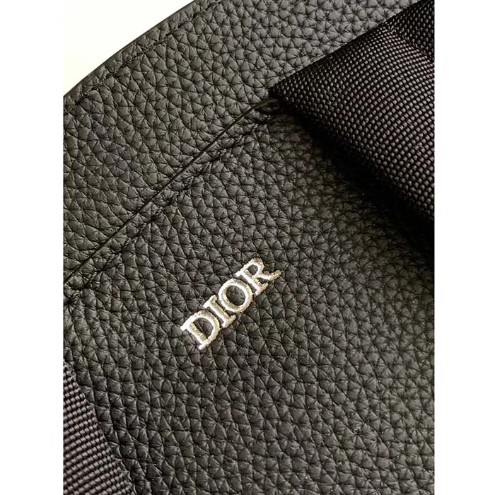 Dior CD Unisex Maxi Gallop Backpack Beige Black Dior Oblique Jacquard Black Grained Calfskin (6)