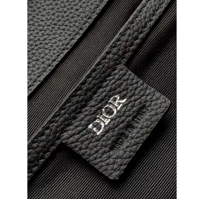 Dior CD Unisex Maxi Gallop Backpack Beige Black Dior Oblique Jacquard Black Grained Calfskin (8)