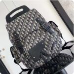 Dior CD Unisex Maxi Gallop Backpack Beige Black Dior Oblique Jacquard Black Grained Calfskin – Bild 3