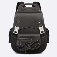 Dior CD Unisex Maxi Gallop Backpack Black Grained Calfskin (4)