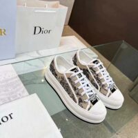 Dior CD Unisex Walk’n’Dior Sneaker Beige Black Embroidered Cotton Toile De Jouy Voyage (9)
