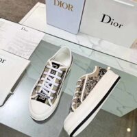 Dior CD Unisex Walk’n’Dior Sneaker Beige Black Embroidered Cotton Toile De Jouy Voyage (9)