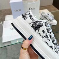 Dior CD Unisex Walk’n’Dior Sneaker White Black Cotton Embroidered Plan De Paris (2)