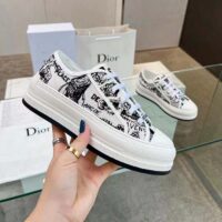 Dior CD Unisex Walk’n’Dior Sneaker White Black Cotton Embroidered Plan De Paris (2)