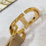 Dior CD Women 30 Montaigne Belt Aesthetic Beige Smooth Calfskin White Glass Pearls 25 MM Width - Image 10