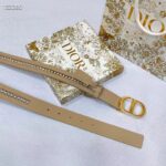 Dior CD Women 30 Montaigne Belt Aesthetic Beige Smooth Calfskin White Glass Pearls 25 MM Width - Image 3