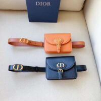 Dior CD Women Dior Bobby Belt Removable Pouch Black Smooth Calfskin 20 MM Width (13)