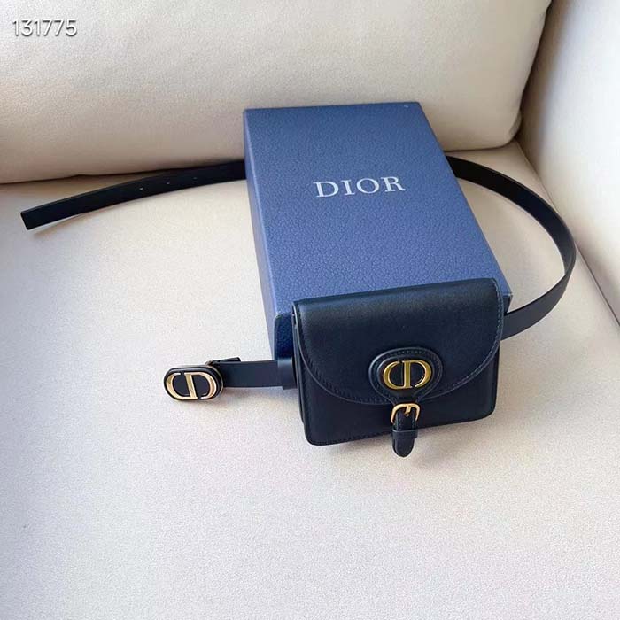 Dior CD Women Dior Bobby Belt Removable Pouch Black Smooth Calfskin 20 MM Width (3)