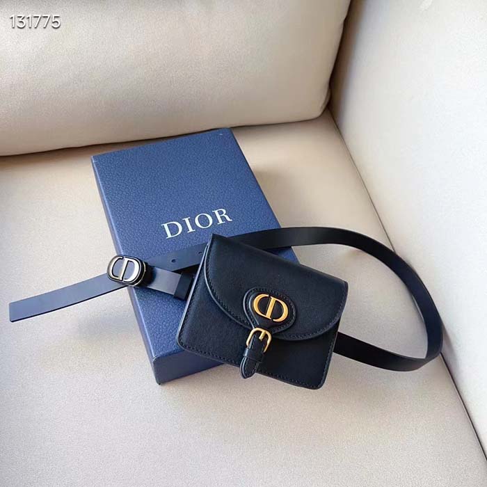Dior CD Women Dior Bobby Belt Removable Pouch Black Smooth Calfskin 20 MM Width (5)